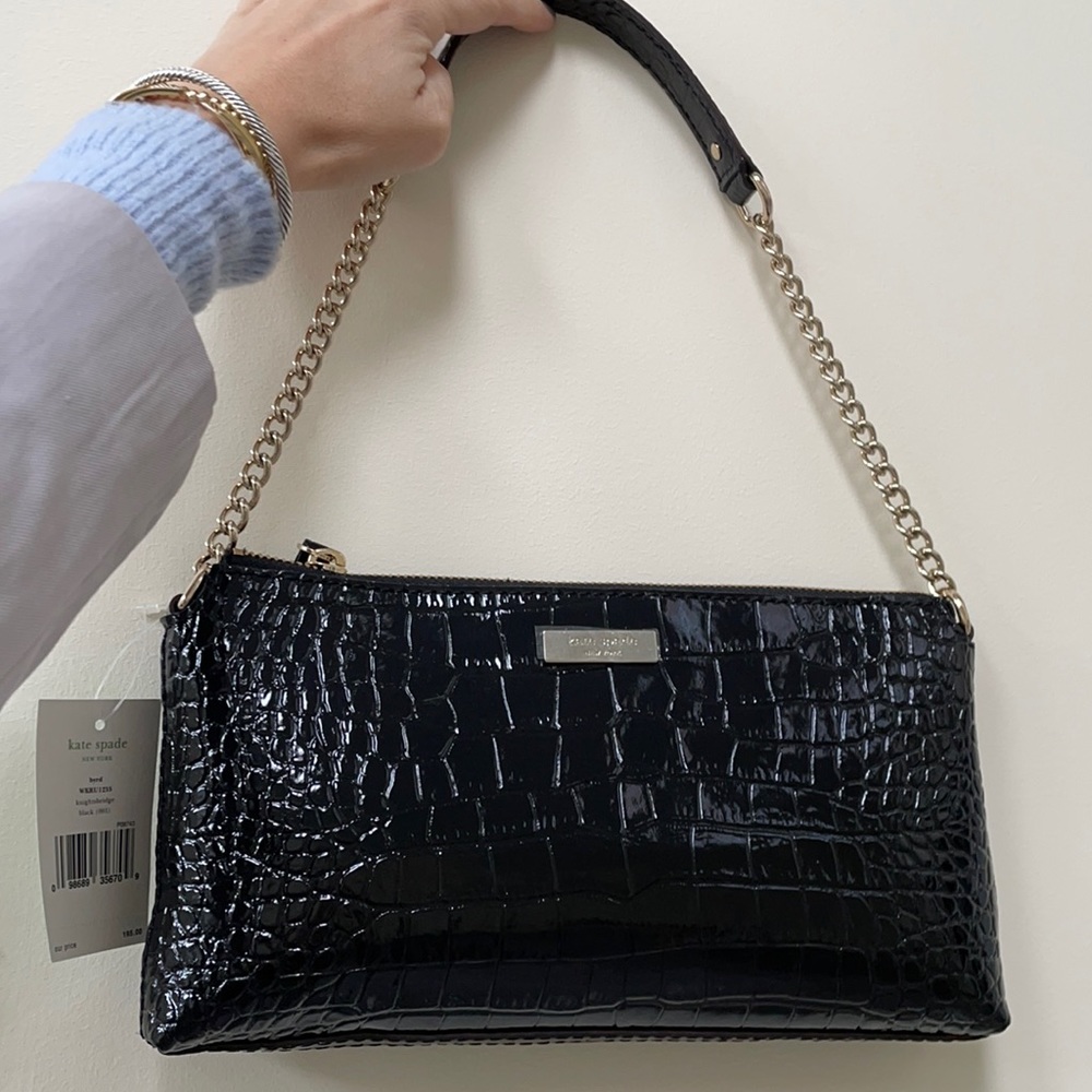 *NWT* Kate Spade Black Croc Byrd Bag